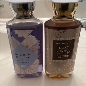 BATH & BODY WORKS Cozy Evening & One in a Million Shower Gels 10fl oz each